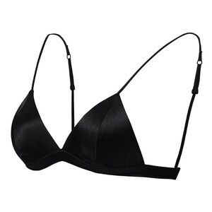 🖤 NWT SilkSilky Silk Jersey Wireless Triangle Bra Black L